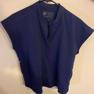 FIGS Navy Blue Rafaela Scrub Top